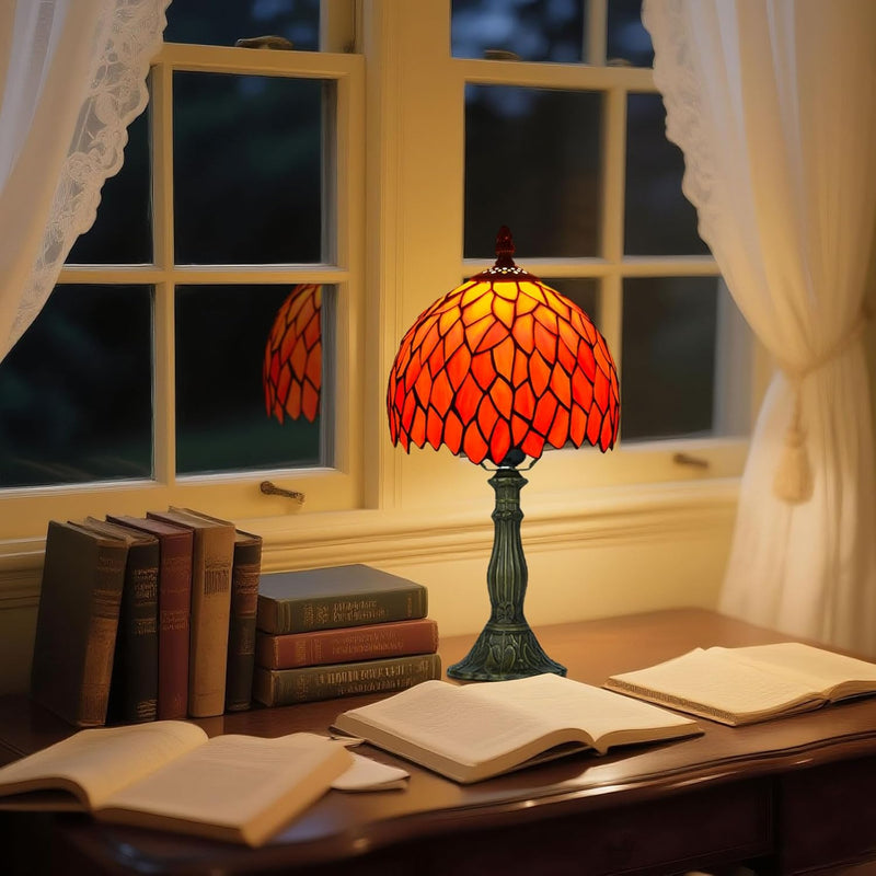Tiffany Style Table Lamp for Bedroom Remote Control