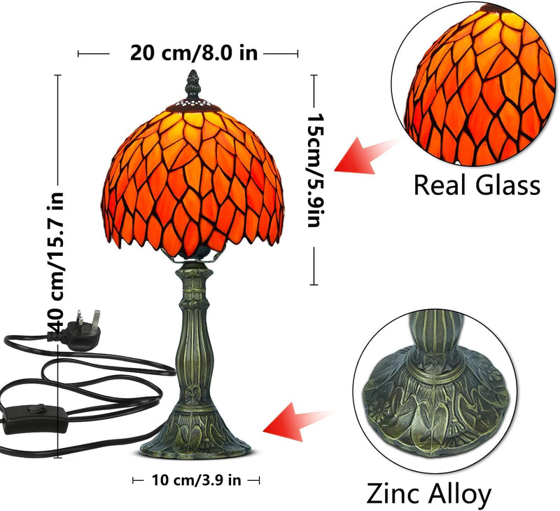 Tiffany Style Table Lamp for Bedroom Remote Control