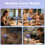 Tiffany Style Table Lamp for Bedroom Remote Control