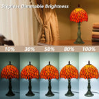 Tiffany Style Table Lamp for Bedroom Remote Control