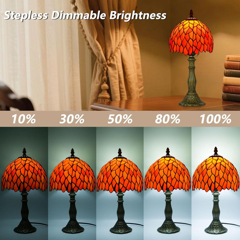 Tiffany Style Table Lamp for Bedroom Remote Control
