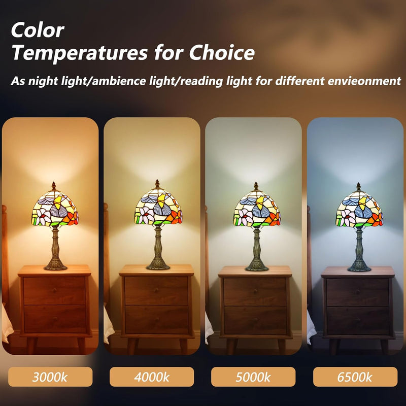 Tiffany Style Table Lamp for Bedroom Remote Control