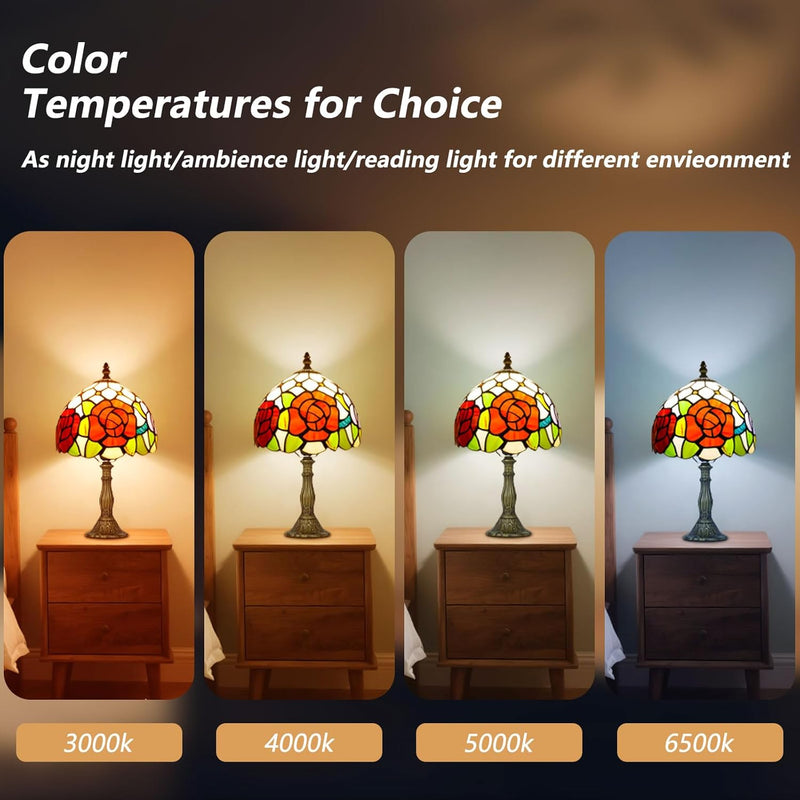 Tiffany Style Table Lamp for Bedroom Remote Control