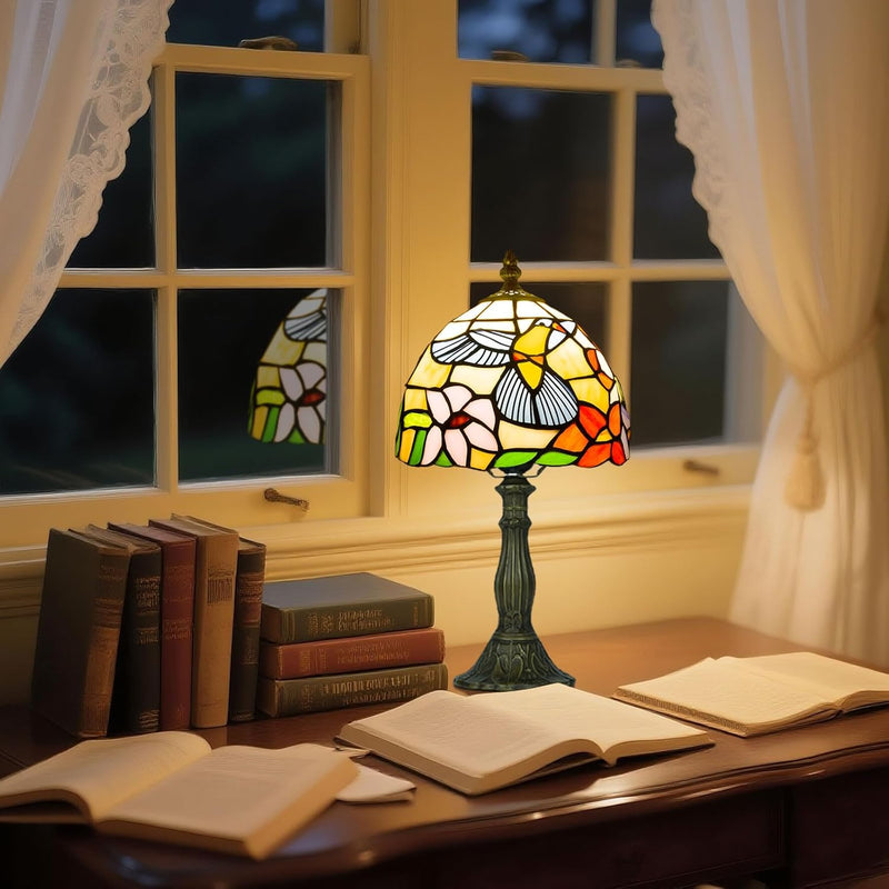 Tiffany Style Table Lamp for Bedroom Remote Control