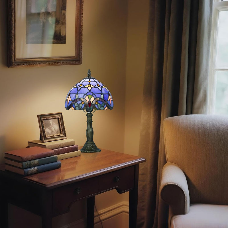 Tiffany Style Table Lamp for Bedroom Remote Control