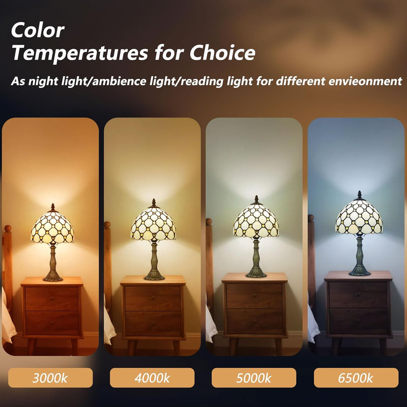 Tiffany Style Table Lamp for Bedroom Remote Control