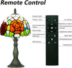 Tiffany Style Table Lamp for Bedroom Remote Control
