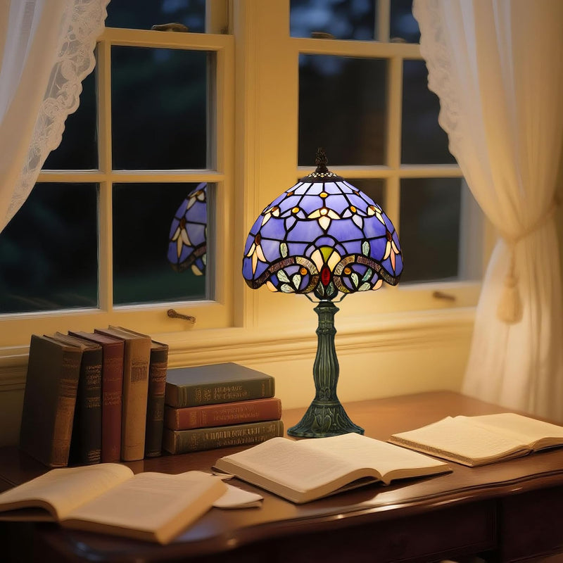 Tiffany Style Table Lamp for Bedroom Remote Control