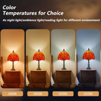 Tiffany Style Table Lamp for Bedroom Remote Control