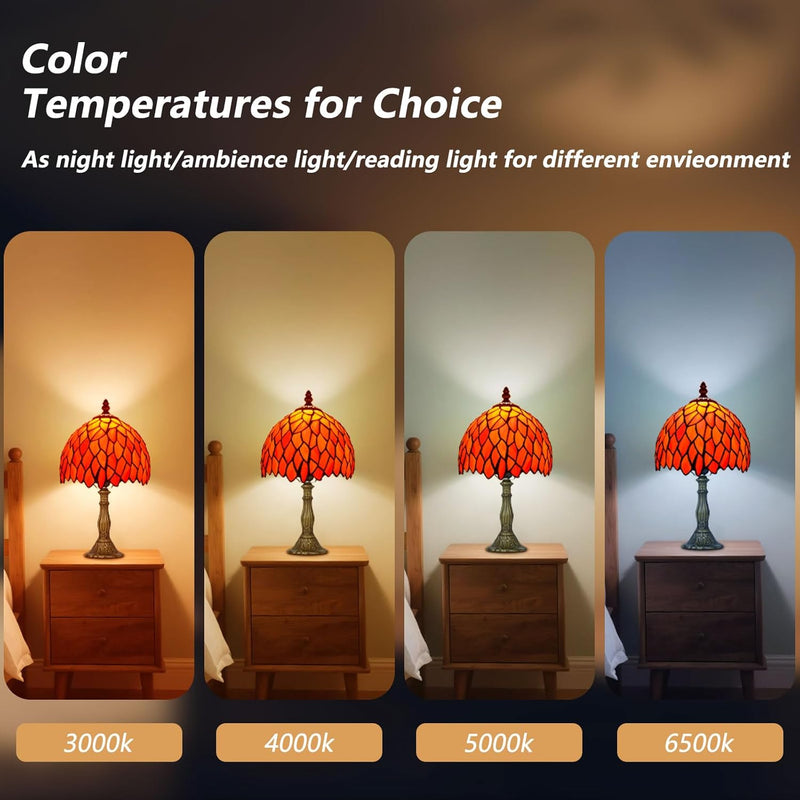 Tiffany Style Table Lamp for Bedroom Remote Control