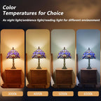 Tiffany Style Table Lamp for Bedroom Remote Control