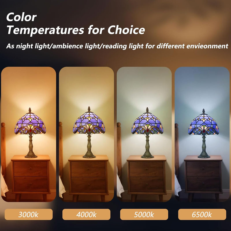 Tiffany Style Table Lamp for Bedroom Remote Control
