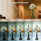 Tiffany Style Table Lamp for Bedroom Remote Control