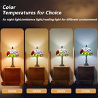 Tiffany Style Table Lamp for Bedroom Remote Control