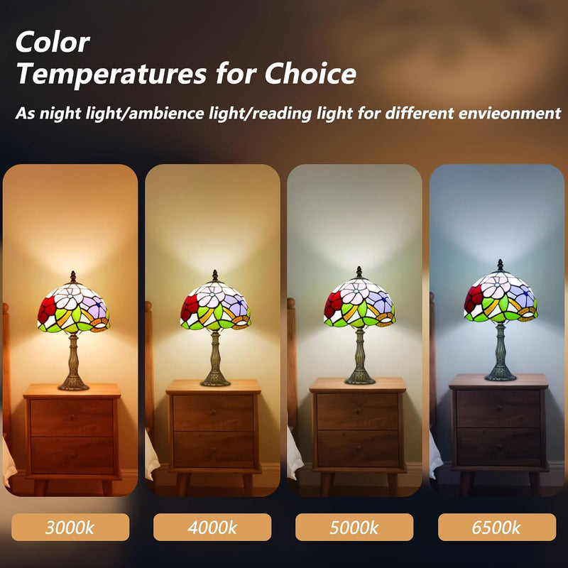 Tiffany Style Table Lamp for Bedroom Remote Control