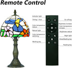 Tiffany Style Table Lamp for Bedroom Remote Control
