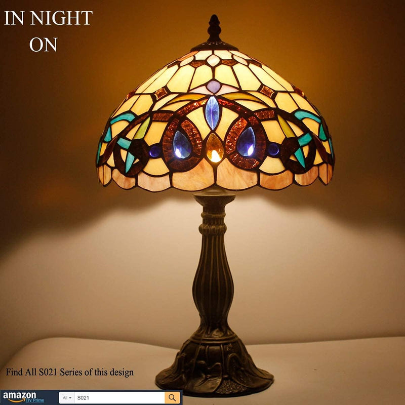Tiffany Style Table Lamp Stained Glass Serenity Victorian