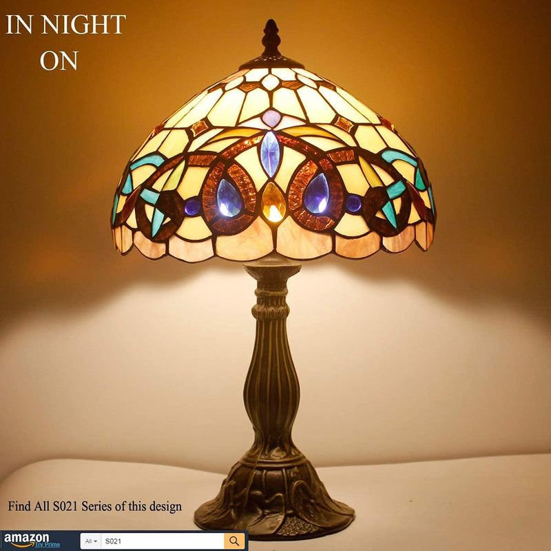 Tiffany Style Table Lamp Stained Glass Serenity Victorian