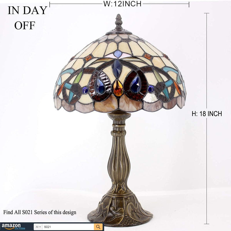 Tiffany Style Table Lamp Stained Glass Serenity Victorian