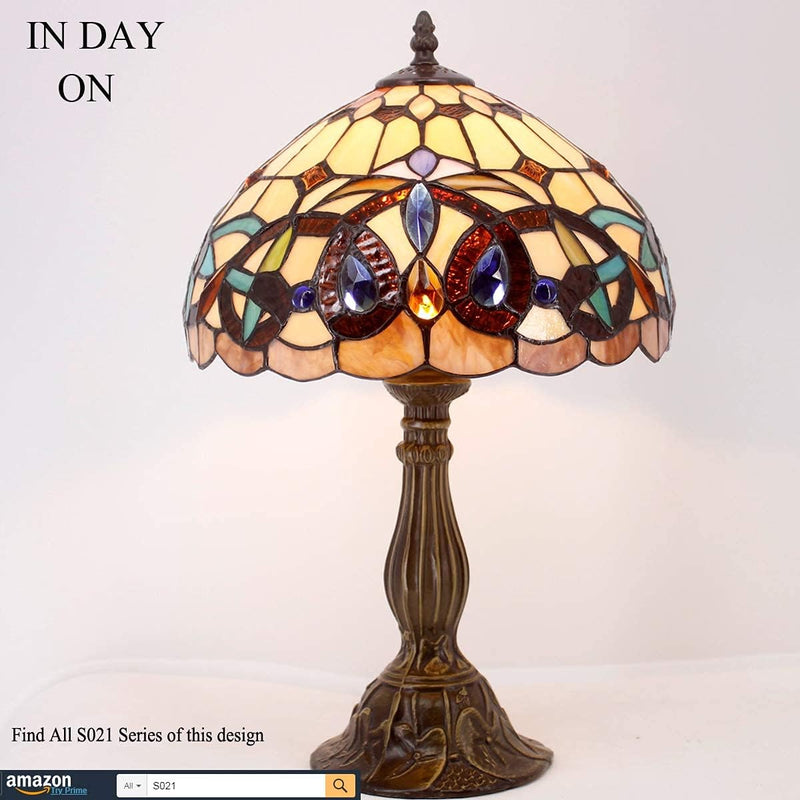 Tiffany Style Table Lamp Stained Glass Serenity Victorian