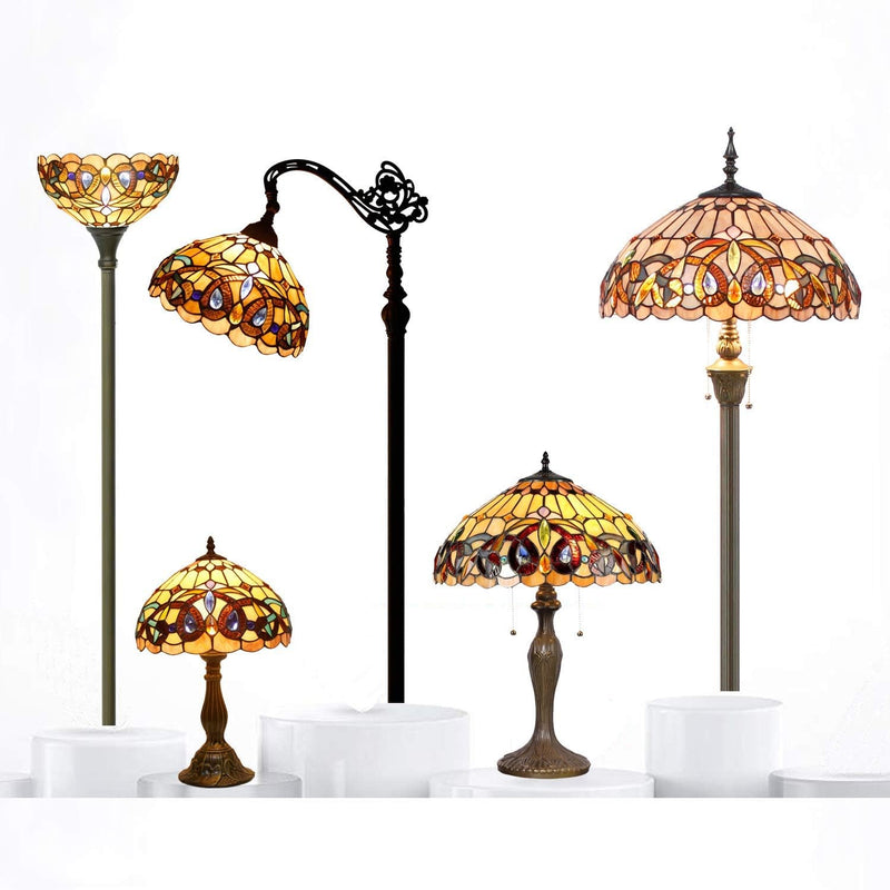 Tiffany Style Table Lamp Stained Glass Serenity Victorian