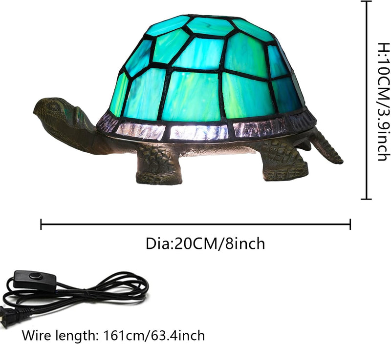 Tiffany Style Turtle Table Lamp Stained Glass Kids