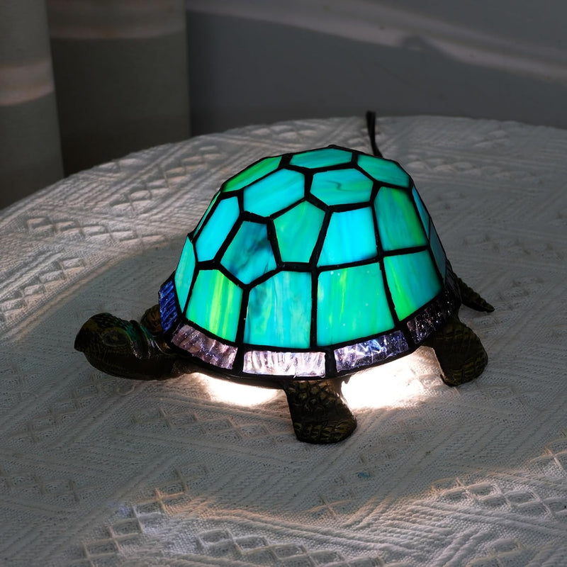 Tiffany Style Turtle Table Lamp Stained Glass Kids