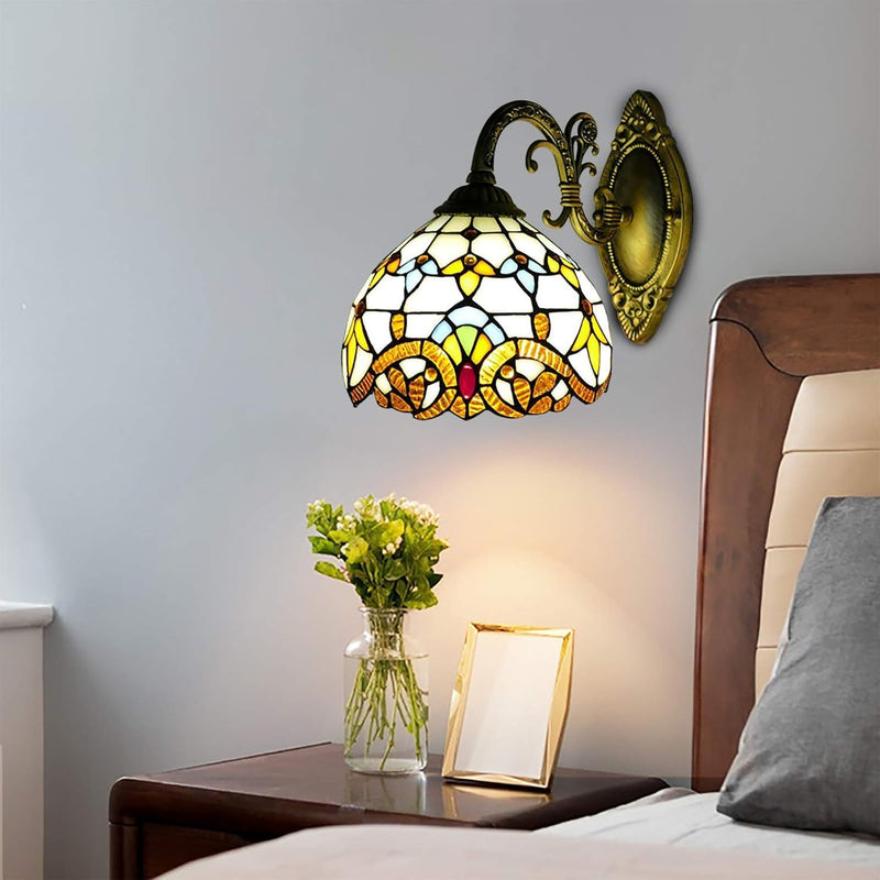 Vintage Style Wall Lamp Baroque Stained Glass Light