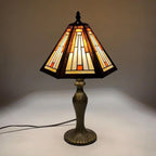Tiffany Table Lamp 10 Inch Sapphire Dragonfly Stained
