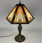 Tiffany Table Lamp 10 Inch Sapphire Dragonfly Stained