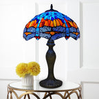 Tiffany Table Lamp 16 Inch Handcrafted Dragonfly Shade