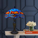 Tiffany Table Lamp 16 Inch Handcrafted Dragonfly Shade