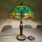Tiffany Table Lamp 16 Inch Handcrafted Dragonfly Shade