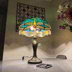 Tiffany Table Lamp 16 Inch Handcrafted Dragonfly Shade