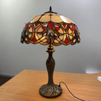 Tiffany Table Lamp 16 Inch Handcrafted Dragonfly Shade
