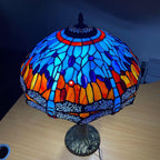 Tiffany Table Lamp 16 Inch Handcrafted Dragonfly Shade