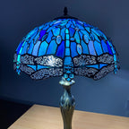Tiffany Table Lamp 16 Inch Handcrafted Dragonfly Shade