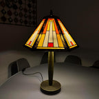 Tiffany Table Lamp 16 Inch Handcrafted Stained Glass