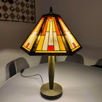 Tiffany Table Lamp 16 Inch Handcrafted Stained Glass
