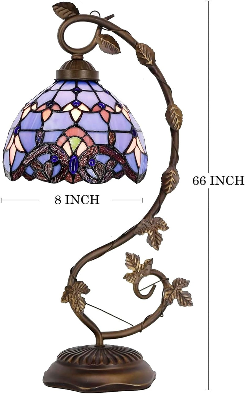 Tiffany Table Lamp Baroque Stained Glass Style Reading