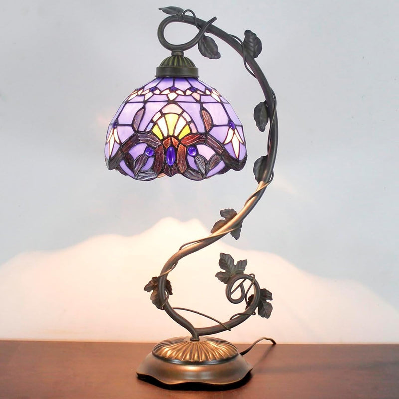 Tiffany Table Lamp Baroque Stained Glass Style Reading