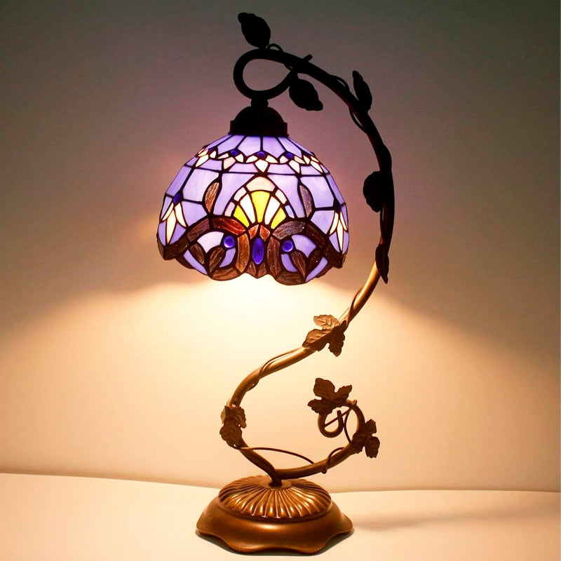 Tiffany Table Lamp Baroque Stained Glass Style Reading