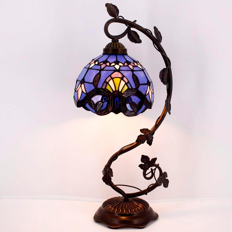 Tiffany Table Lamp Baroque Stained Glass Style Reading