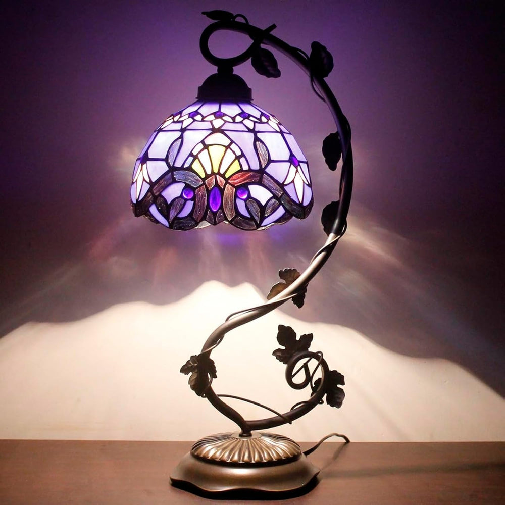 Tiffany Table Lamp Baroque Stained Glass Style Reading
