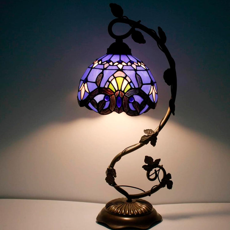 Tiffany Table Lamp Baroque Stained Glass Style Reading