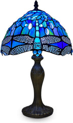 Tiffany Table Lamp Handcrafted Stained Glass Lampshade Stunning