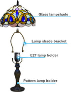 Tiffany Table Lamp Handcrafted Stained Glass Lampshade Stunning