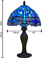 Tiffany Table Lamp Handcrafted Stained Glass Lampshade Stunning