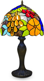 Tiffany Table Lamp Handcrafted Stained Glass Lampshade Stunning