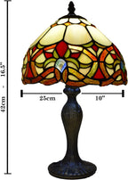 Tiffany Table Lamp Handcrafted Stained Glass Lampshade Stunning